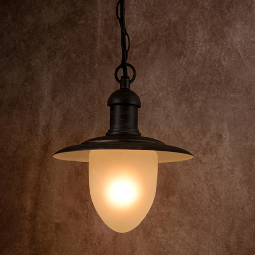 Lucide ARUBA - Hanglamp Binnen/Buiten - Ø 25 cm - 1xE27 - IP44 - Roest bruin - sfeer 1